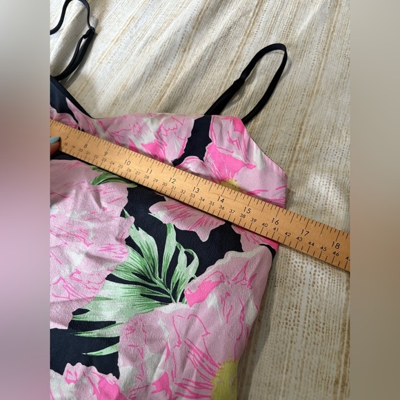 French Connection floral navy pink silk camisole tank size 2 - Picture 7 of 11